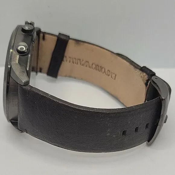 Emporio Armani AR2462 Men's Brown Leather Analog Dial Quartz Wrist Watch BC459
